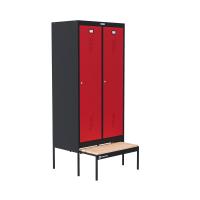 Шкаф для раздевалки ПР 2-400 с выдвижной скамьей